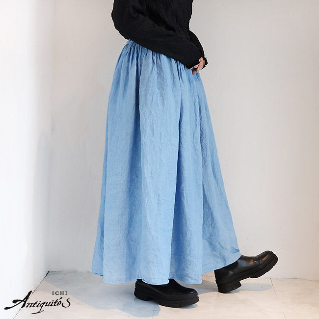 イチアンテークス　インディゴスカート iCHi Antiquites(イチアンティークス) インディゴリネンスカート