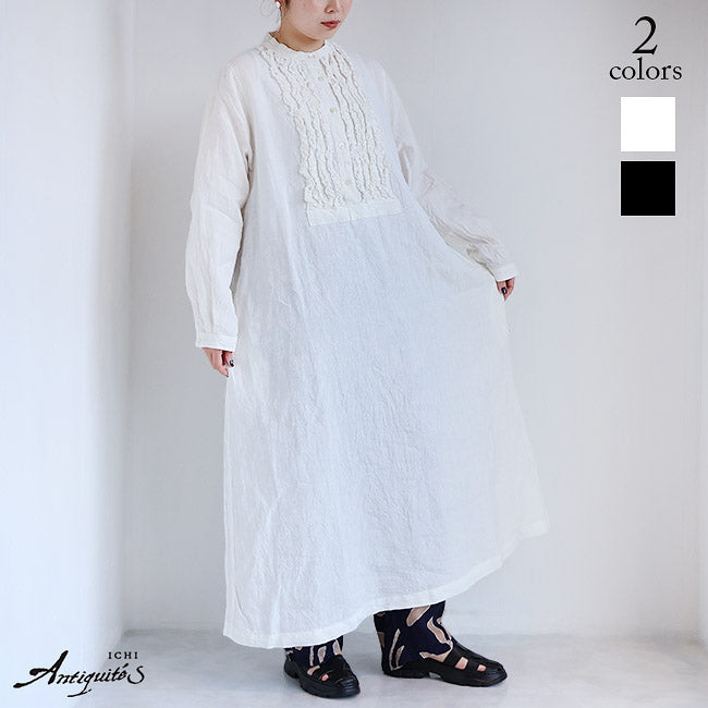 iCHi Antiquites(イチアンティークス) French Linen Frill Dressリネン