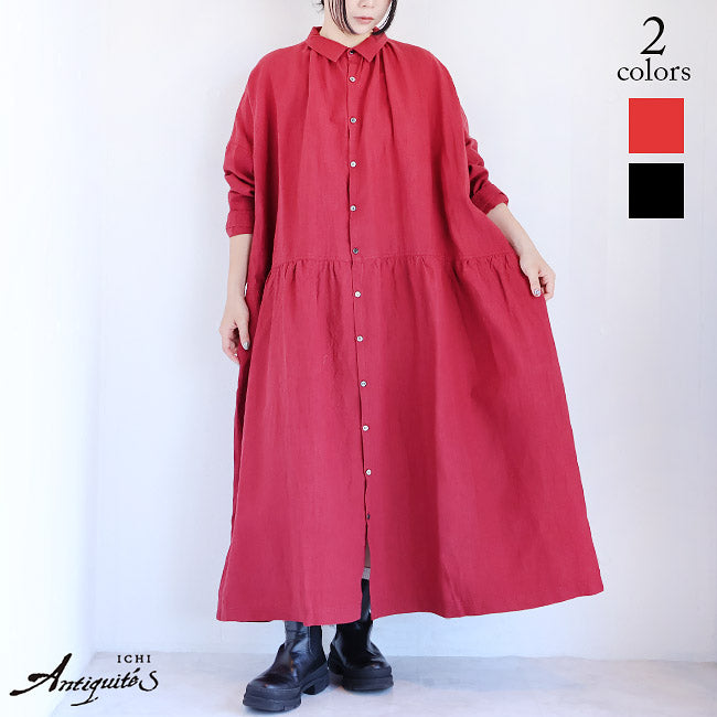iCHi Antiquites(イチアンティークス) リネンドレスワンピース 1100302