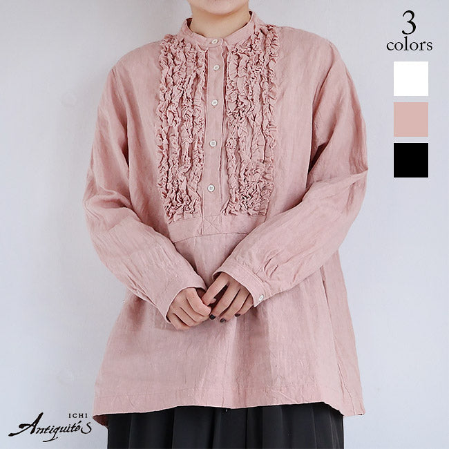 iCHi Antiquites(イチアンティークス) French Linen Frill Blouse