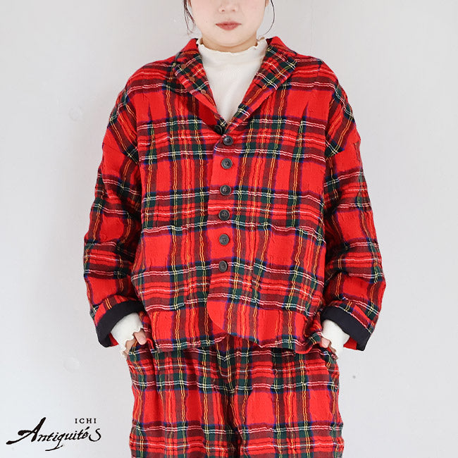 iCHi Antiquites(イチアンティークス) TARTAN CHECK JACKET タータン