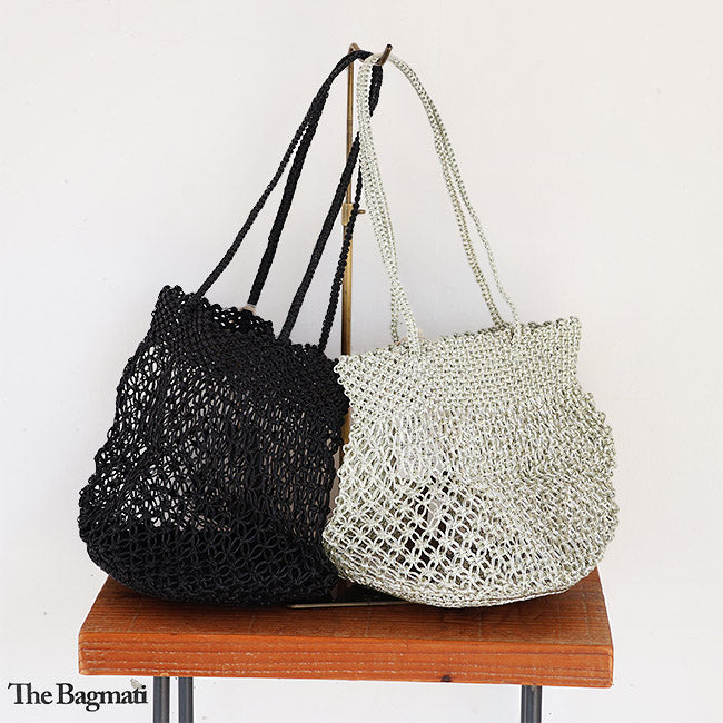 【BAGMATI/バグマティ】メッシュバック： 未使用 セール】Bagmati/バグマティ レザーメッシュバッグ（トート