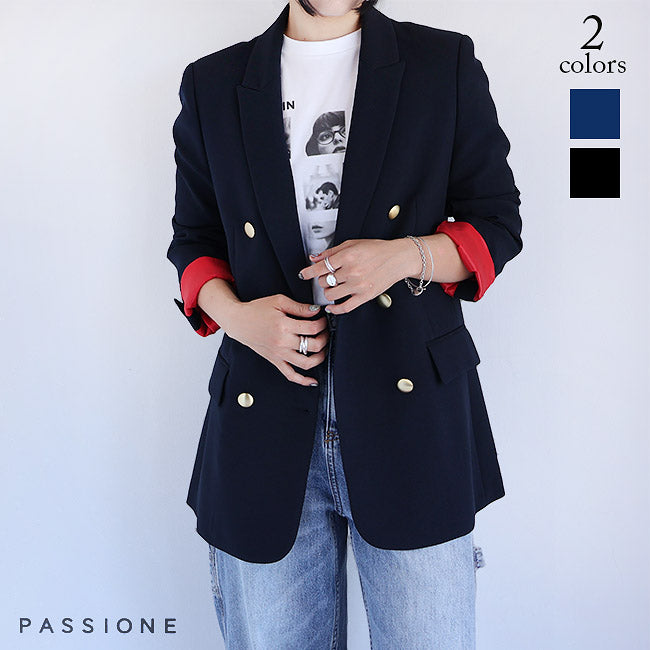 PASSIONE(パシオーネ) テーラーカラーダブルブレストジャケット