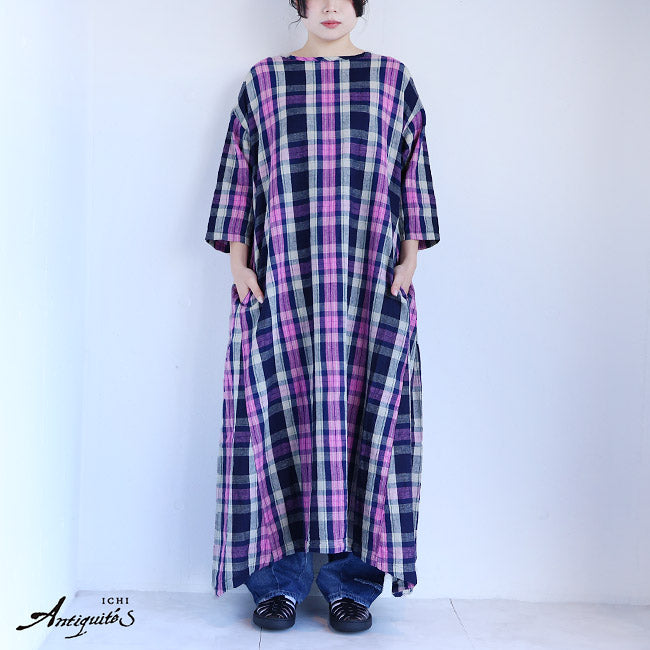 iCHi Antiquites(イチアンティークス) リネンコットンタータンドレス  