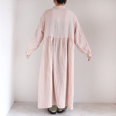 iCHi Antiquites(イチアンティークス) フレンチリネンくるみボタンワンピース　1000927