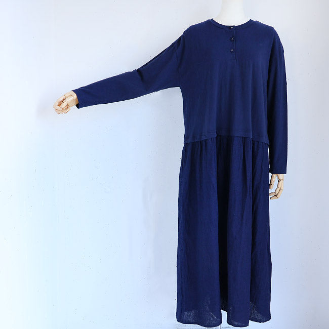 iCHi Antiquites(イチアンティークス) ヘンリーネックドレスワンピース 