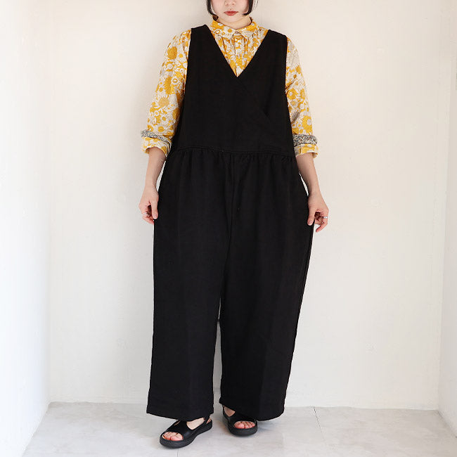 iCHi Antiquites(イチアンティークス) TWILL WEAVE LINEN JUMPSUIT 1001123