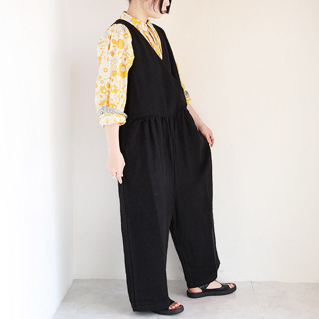 iCHi Antiquites(イチアンティークス) TWILL WEAVE LINEN JUMPSUIT 1001123