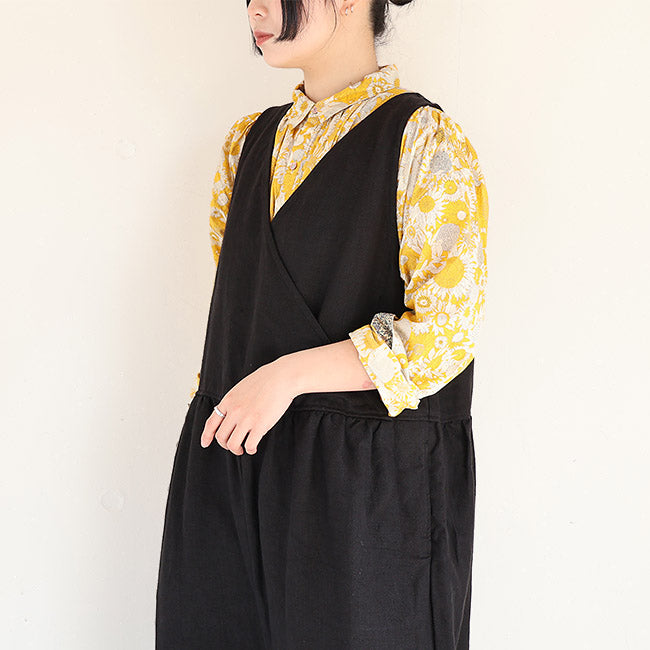 iCHi Antiquites(イチアンティークス) TWILL WEAVE LINEN JUMPSUIT 1001123