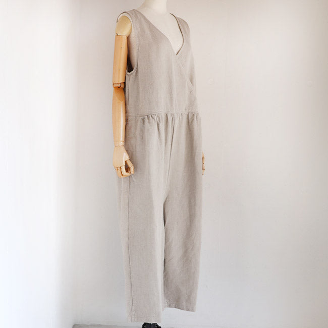 iCHi Antiquites(イチアンティークス) TWILL WEAVE LINEN JUMPSUIT 1001123