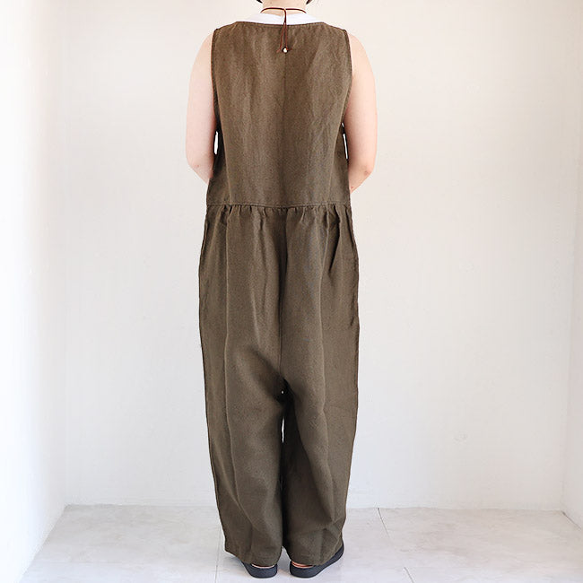 iCHi Antiquites(イチアンティークス) TWILL WEAVE LINEN JUMPSUIT 1001123