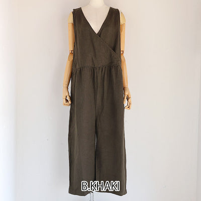 iCHi Antiquites(イチアンティークス) TWILL WEAVE LINEN JUMPSUIT 1001123