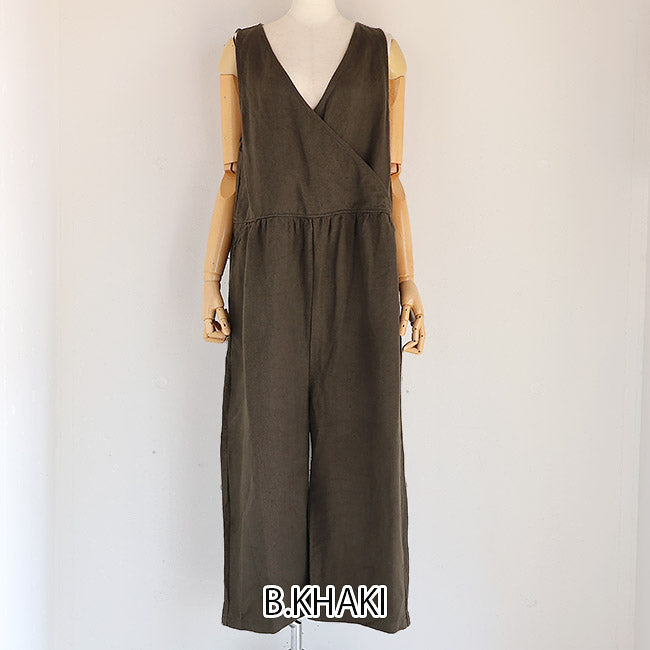 iCHi Antiquites(イチアンティークス) TWILL WEAVE LINEN JUMPSUIT