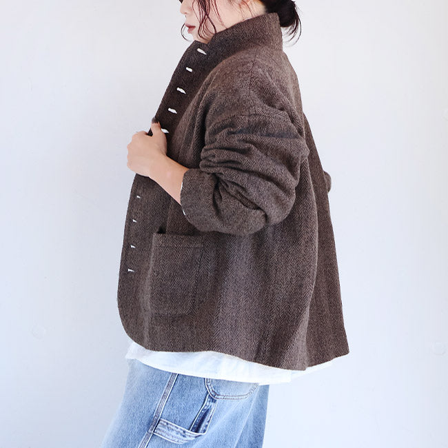 iCHi Antiquites(イチアンティークス) Wool Herringbone Jacket ウールヘリンボーンジャケット　1100319