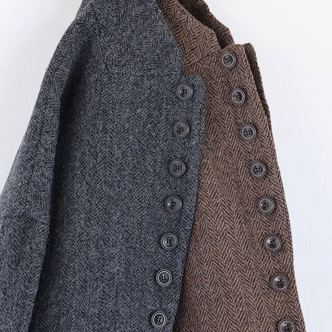 ichi Antiquites❣️ウールワッシャーヘリンボンジャケット ICHI Antiquites イチアンティークス ウールヘリンボーン