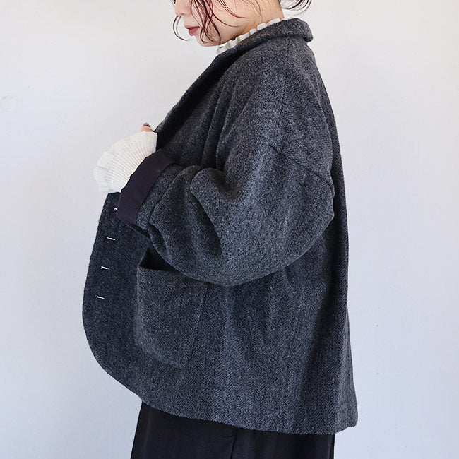 iCHi Antiquites(イチアンティークス) Wool Herringbone Jacket ウールヘリンボーンジャケット　1100319