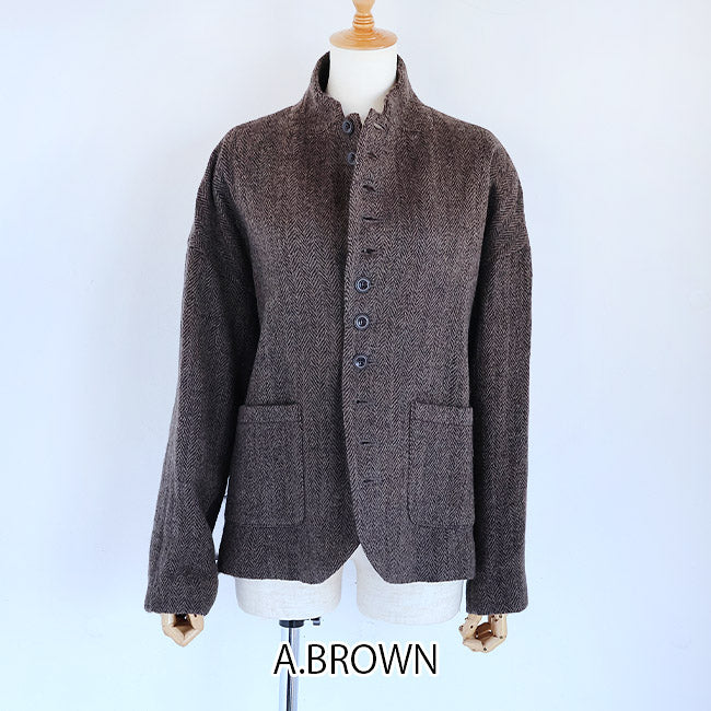 iCHi Antiquites(イチアンティークス) Wool Herringbone Jacket