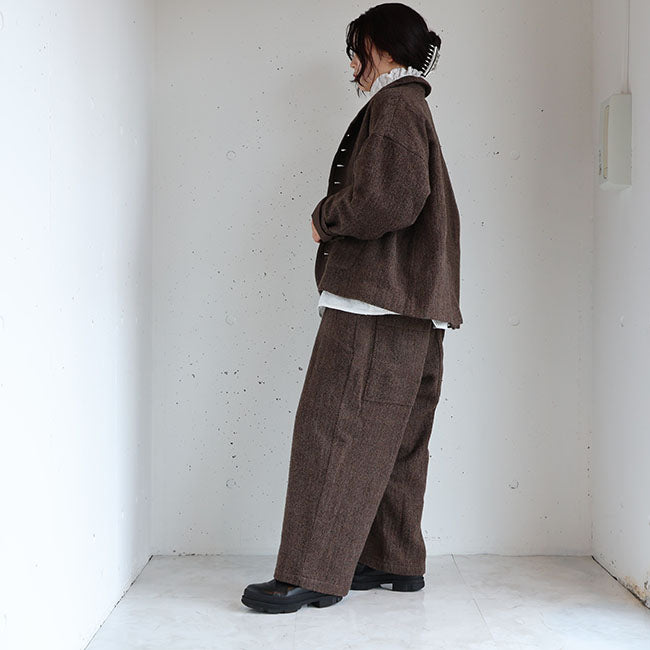 iCHi Antiquites(イチアンティークス) Wool Herringbone pants ウールヘリンボーンパンツ　1100320