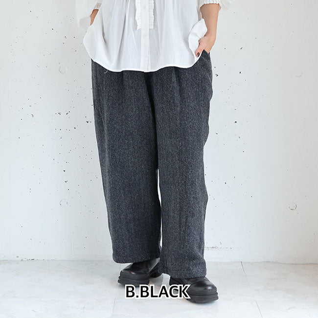 iCHi Antiquites(イチアンティークス) Wool Herringbone pants ウールヘリンボーンパンツ　1100320
