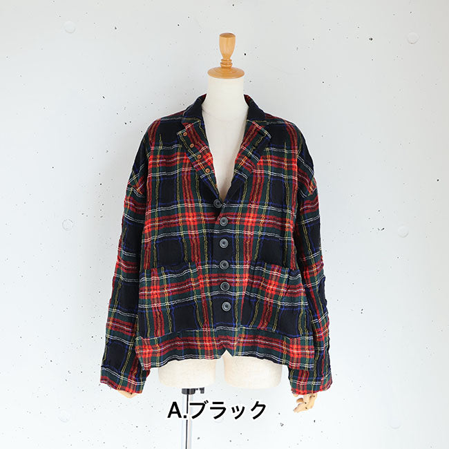 iCHi Antiquites(イチアンティークス) TARTAN CHECK JACKET タータンチェックジャケット　1100324