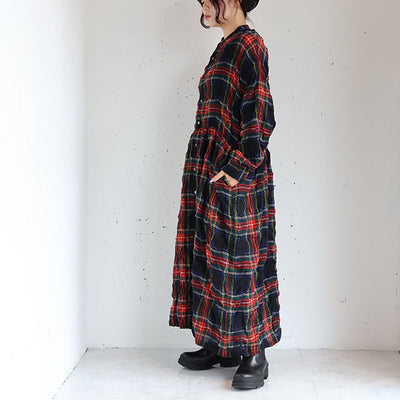 iCHi Antiquites(イチアンティークス) TARTAN CHECK DRESS タータンチェックワンピース　1100326