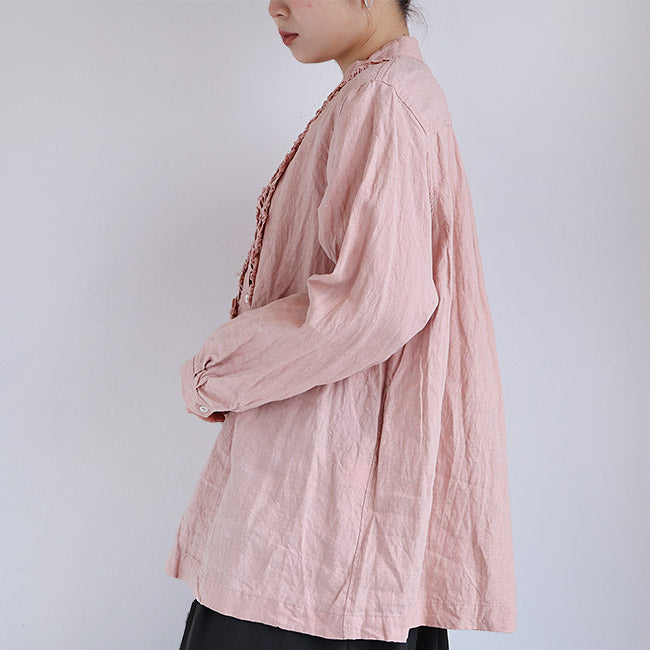 iCHi Antiquites(イチアンティークス) French Linen Frill Blouse 