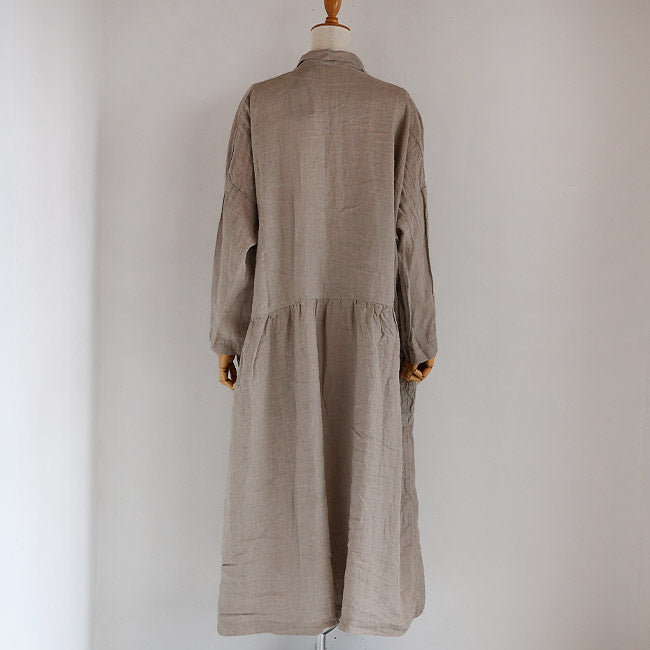 限定　ICHI Antiquite's / linen one-piece GR iCHi Antiquites(イチアンティークス) フレンチリネンドレスワンピース