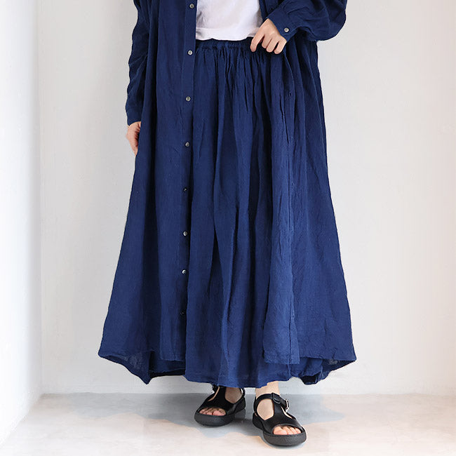 iCHi Antiquites(イチアンティークス) インディゴリネンスカート
