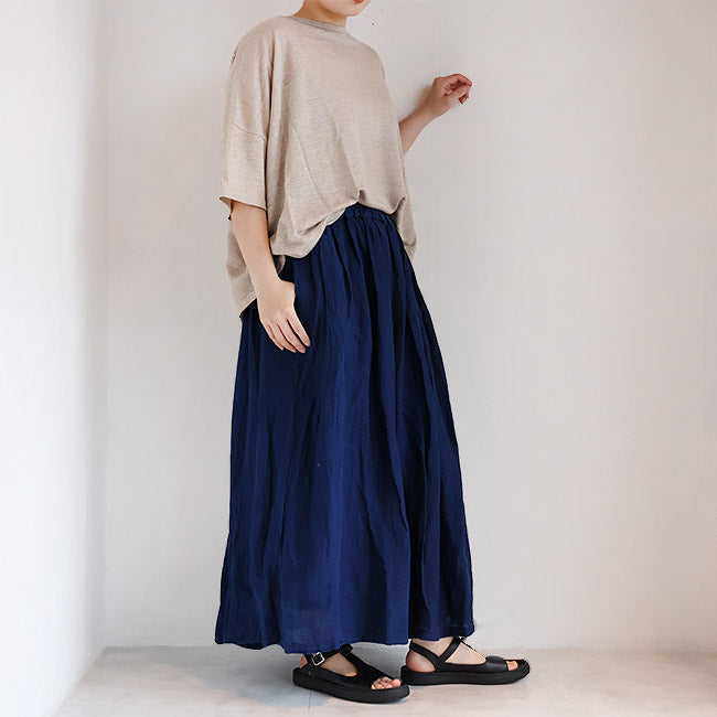 iCHi Antiquites(イチアンティークス) インディゴリネンスカート