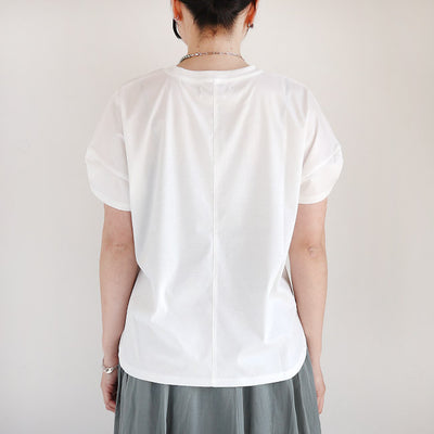 Maglia Plus(マリアプラス) マーセライズコットン重ねタックスリーブ半袖カットソー　151154