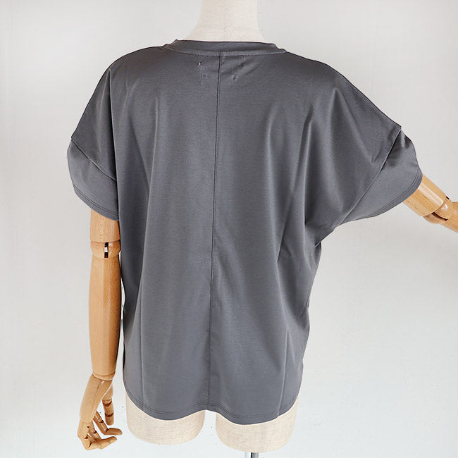 Maglia Plus(マリアプラス) マーセライズコットン重ねタックスリーブ半袖カットソー　151154