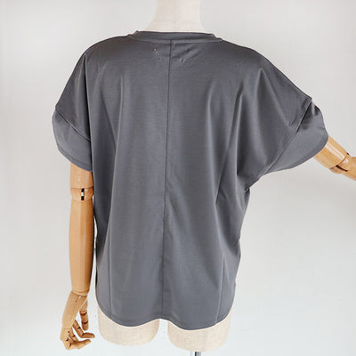 Maglia Plus(マリアプラス) マーセライズコットン重ねタックスリーブ半袖カットソー　151154