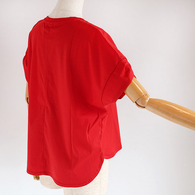 Maglia Plus(マリアプラス) マーセライズコットン重ねタックスリーブ半袖カットソー　151154