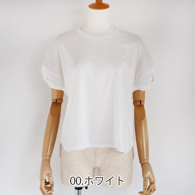 Maglia Plus(マリアプラス) マーセライズコットン重ねタックスリーブ半袖カットソー　151154