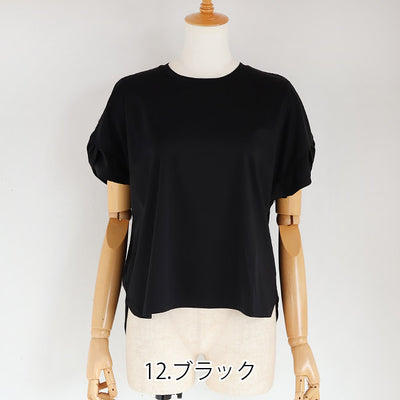 Maglia Plus(マリアプラス) マーセライズコットン重ねタックスリーブ半袖カットソー　151154