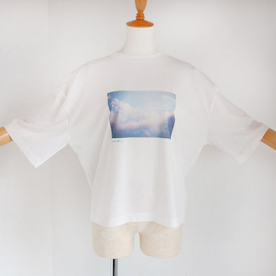 Maglia Plus(マリアプラス) 空と雲フォトプリントTシャツ　152132
