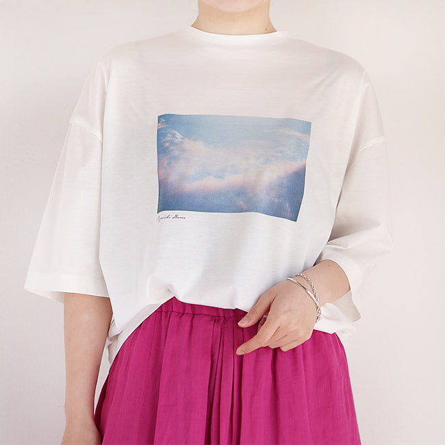 Maglia Plus(マリアプラス) 空と雲フォトプリントTシャツ　152132