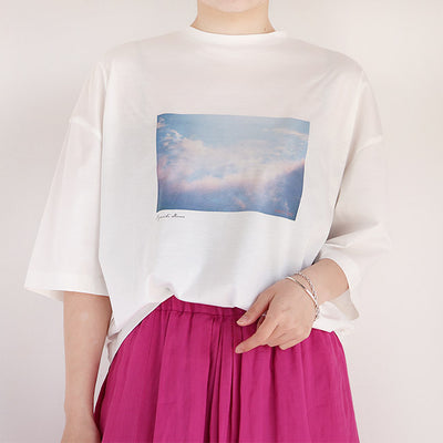Maglia Plus(マリアプラス) 空と雲フォトプリントTシャツ　152132
