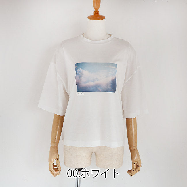 Maglia Plus(マリアプラス) 空と雲フォトプリントTシャツ　152132