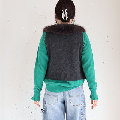 Maglia Plus(マリアプラス) ビーガンファーニットベスト　155435