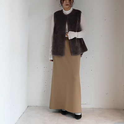 Maglia Plus(マリアプラス) wool boafabric ウールボアベスト　155436