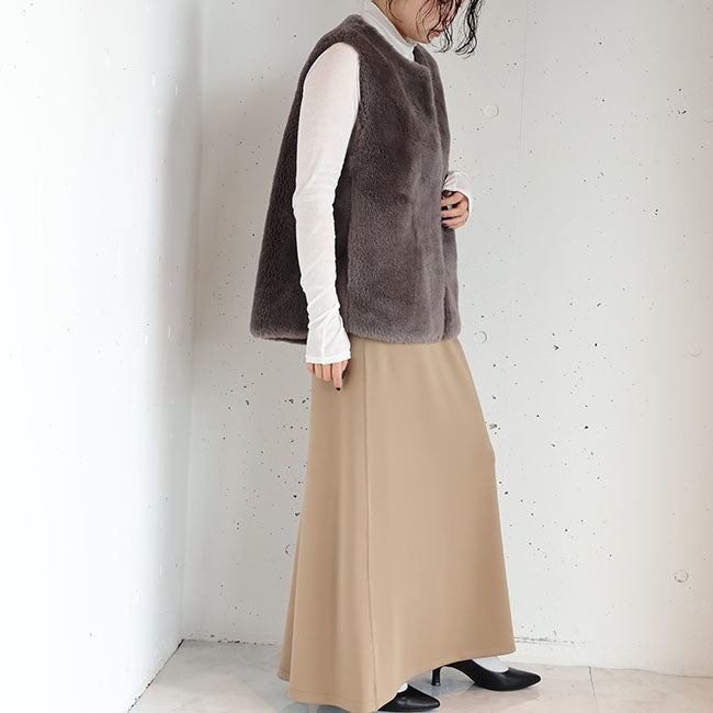 Maglia Plus(マリアプラス) wool boafabric ウールボアベスト　155436