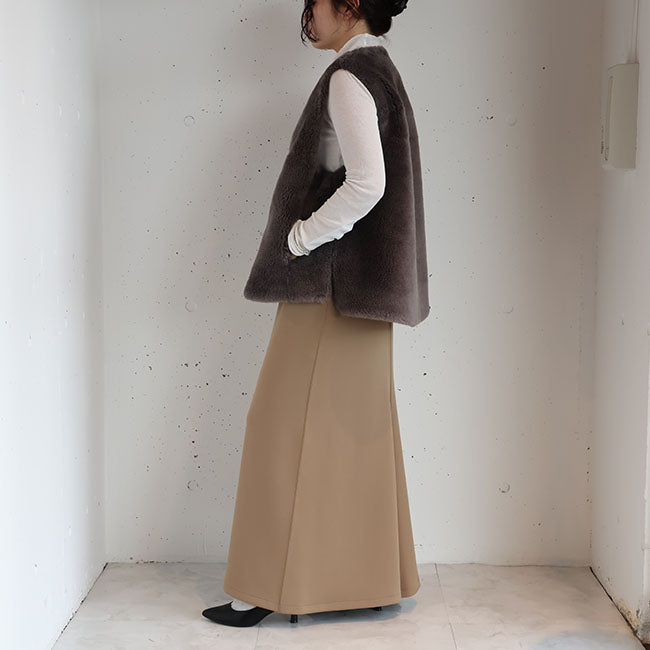 Maglia Plus(マリアプラス) wool boafabric ウールボアベスト　155436