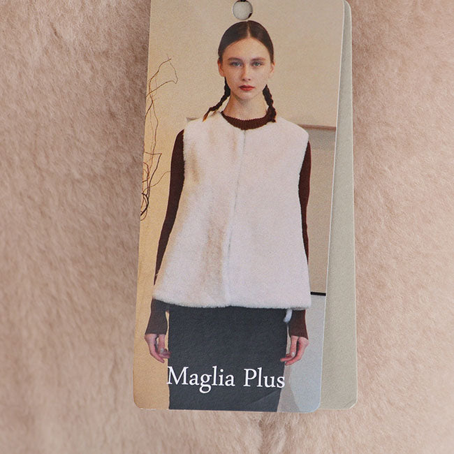 Maglia Plus(マリアプラス) wool boafabric ウールボアベスト　155436