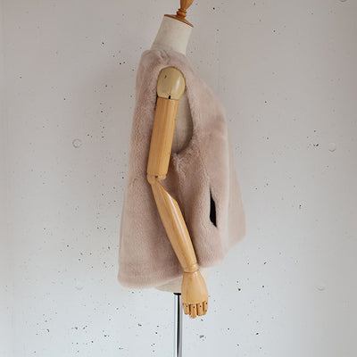 Maglia Plus(マリアプラス) wool boafabric ウールボアベスト　155436