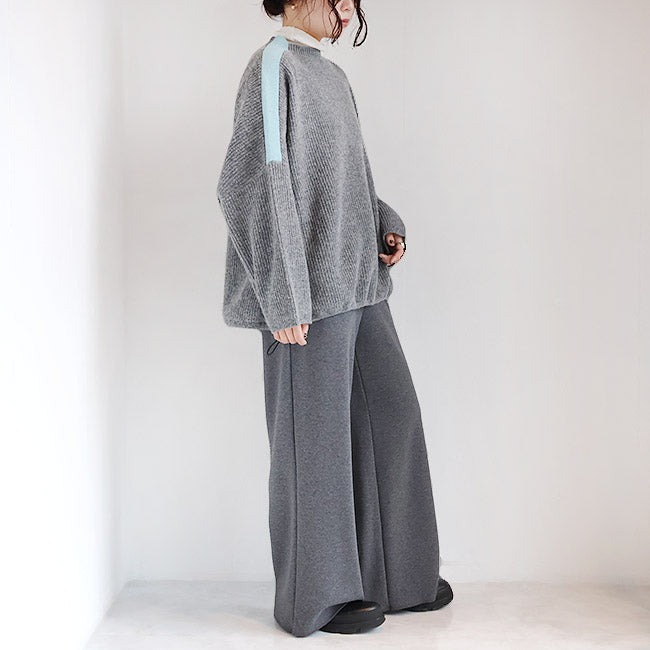 Maglia Plus(マリアプラス) ショルダーライン×ドローコードあぜ編みプルオーバーニット　 156704