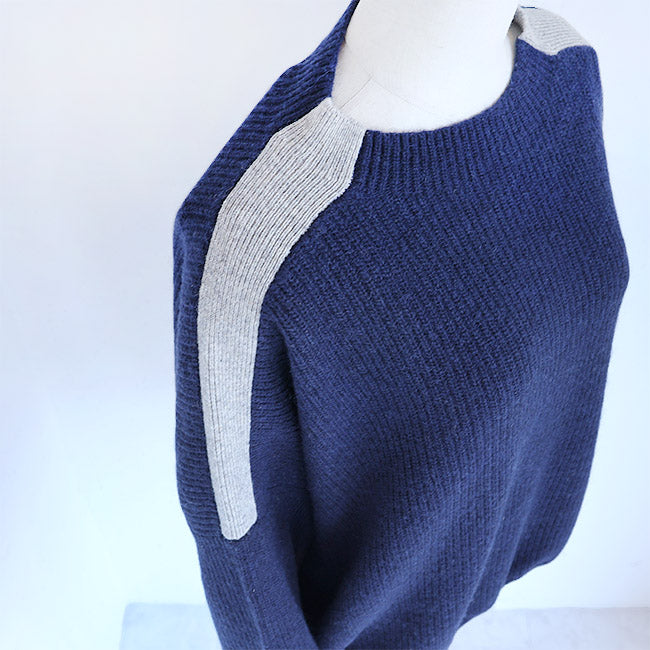 Maglia Plus(マリアプラス) ショルダーライン×ドローコードあぜ編みプルオーバーニット　 156704