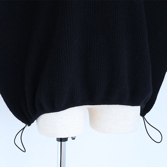 Maglia Plus(マリアプラス) ショルダーライン×ドローコードあぜ編みプルオーバーニット　 156704