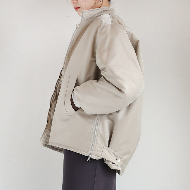 SIWALYfluid(シワリーフルイド) リバーシブルブルゾン/キルティングMA-1ナイロン　525318