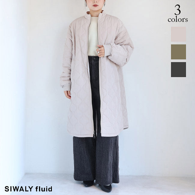 SIWALYfluid(シワリーフルイド) リバーシブルスタンドカラーコート　525409